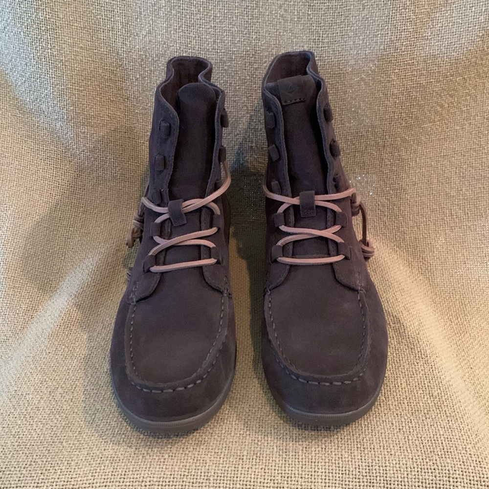 Sperry Coil Hook Suede Dk Brown bootie, 9M